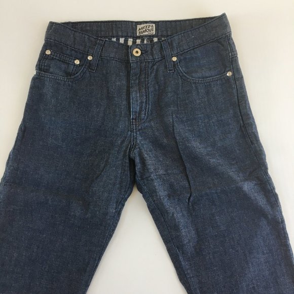 Naked & Famous Slim Guy Linen Blended Jeans 31 - Picture 2 of 11